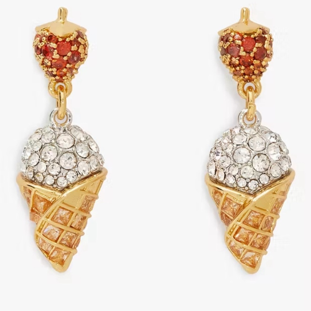 $98 Kate Spade Ice Cream Sundae What a Snack Drop Earrings Ice Cream - Picture 6 of 6